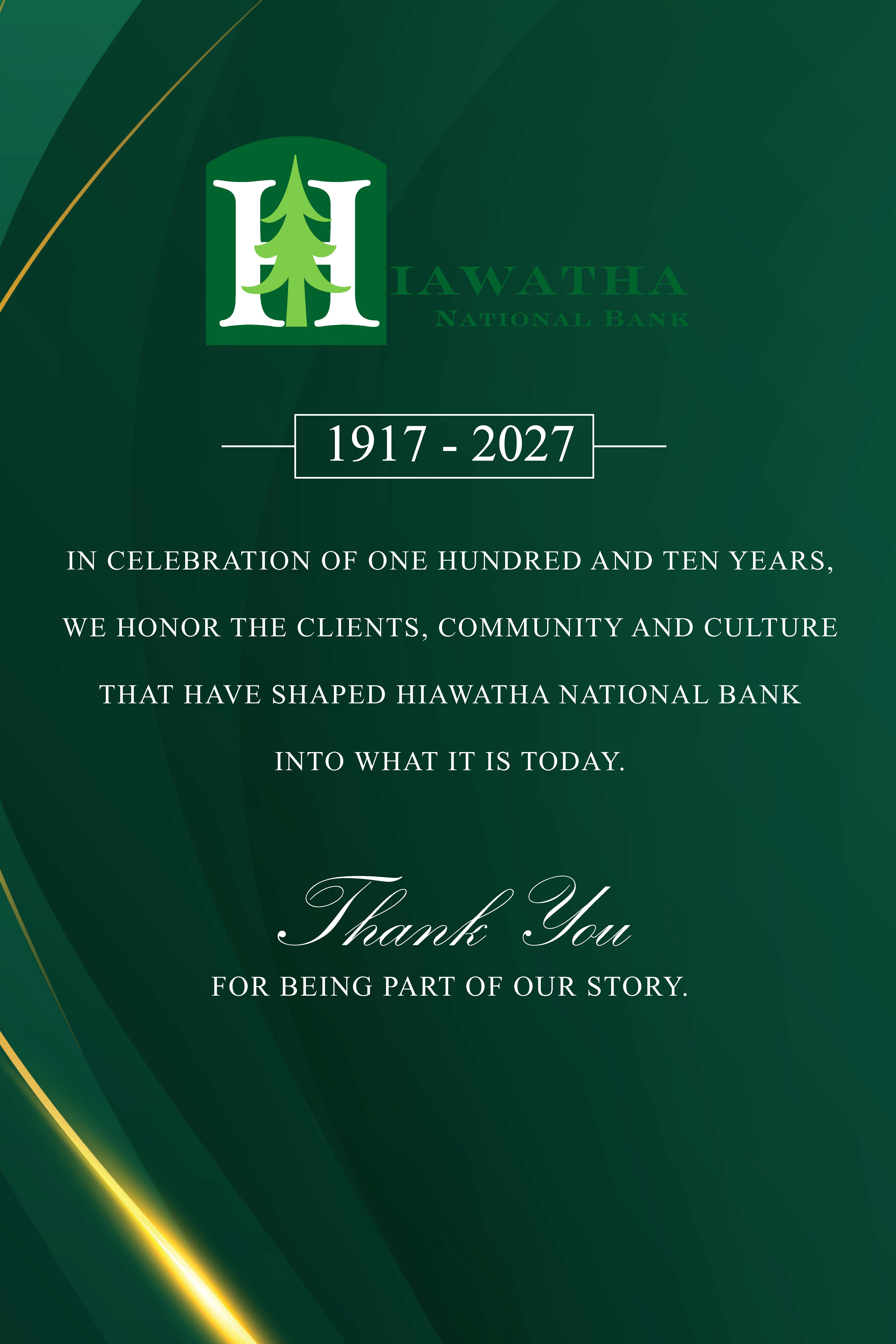 Hiawatha National Bank 110th Anniversary Poster